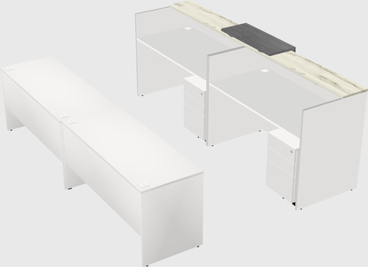 Shared u-shaped reception desks