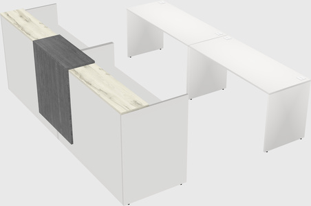 Shared u-shaped reception desks