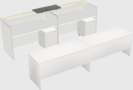 Shared u-shaped reception desks