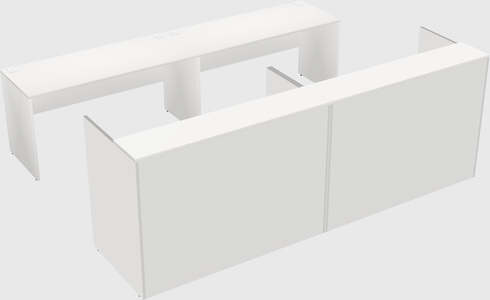 Shared u-shaped reception desks