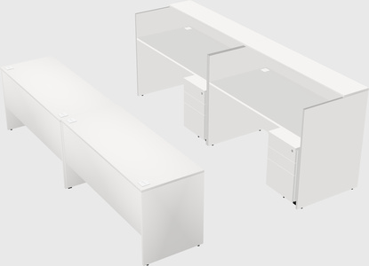 Shared u-shaped reception desks