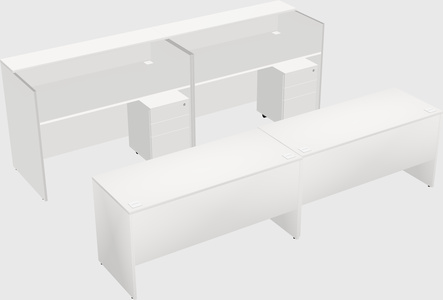 Shared u-shaped reception desks