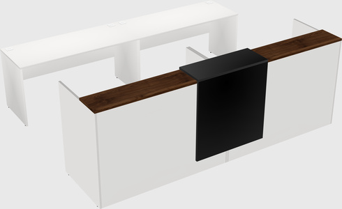 Shared u-shaped reception desks
