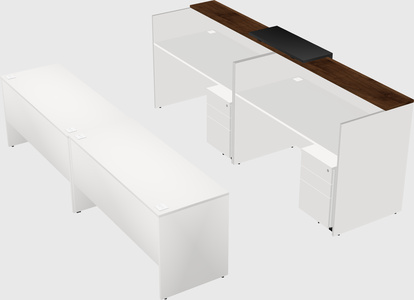 Shared u-shaped reception desks