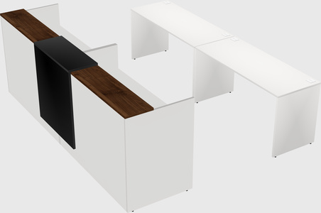 Shared u-shaped reception desks