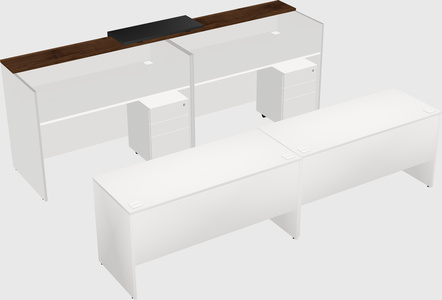 Shared u-shaped reception desks