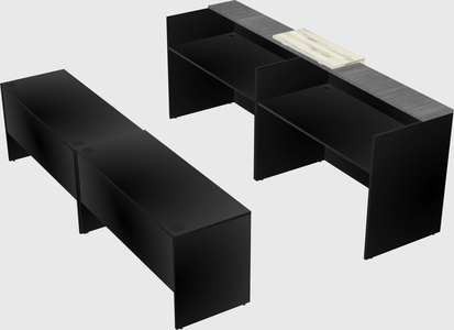 Shared u-shaped reception desks
