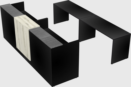 Shared u-shaped reception desks