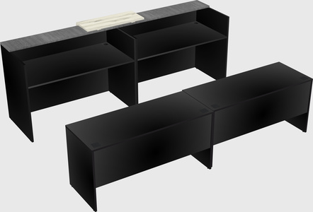 Shared u-shaped reception desks