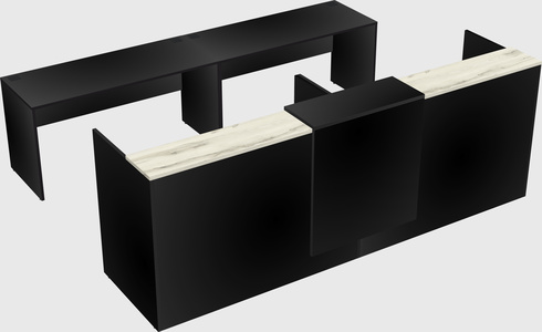 Shared u-shaped reception desks