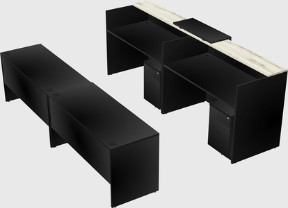Shared u-shaped reception desks