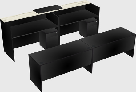 Shared u-shaped reception desks