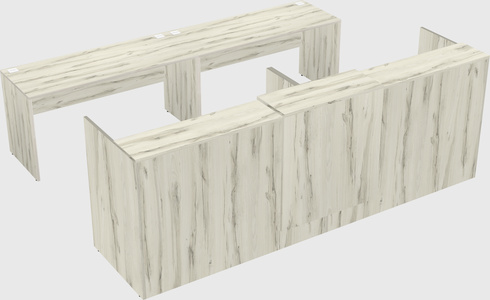 Shared u-shaped reception desks