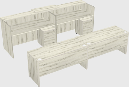 Shared u-shaped reception desks