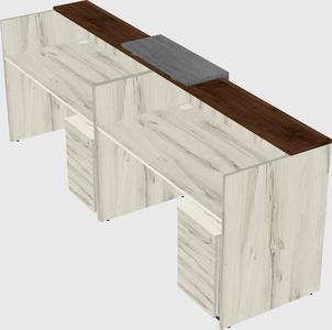 Shared u-shaped reception desks
