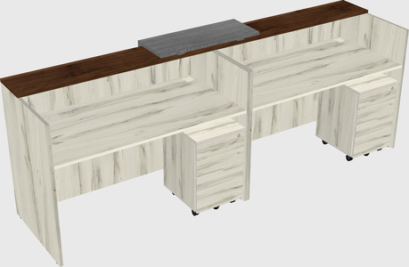 Shared u-shaped reception desks
