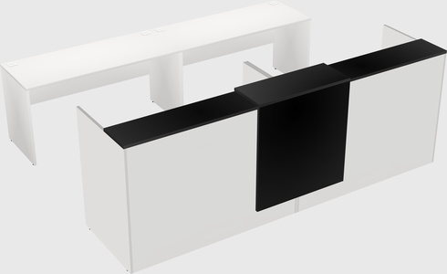 Shared u-shaped reception desks