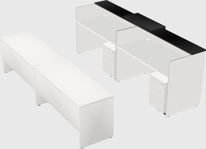 Shared u-shaped reception desks