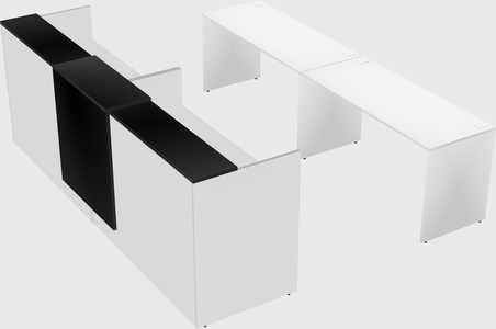 Shared u-shaped reception desks