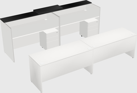 Shared u-shaped reception desks