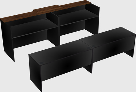 Shared u-shaped reception desks