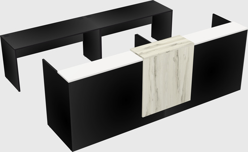 Shared u-shaped reception desks