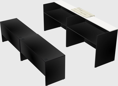 Shared u-shaped reception desks