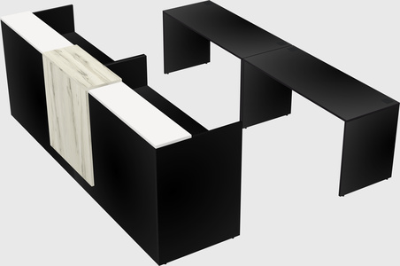 Shared u-shaped reception desks