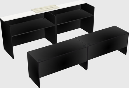 Shared u-shaped reception desks