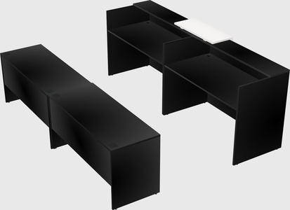 Shared u-shaped reception desks