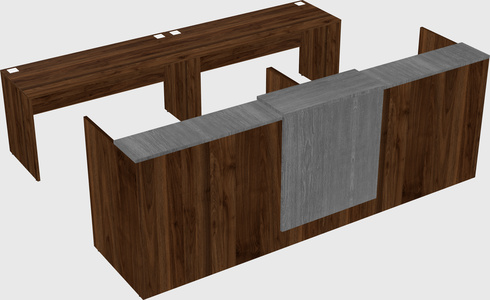 Shared u-shaped reception desks