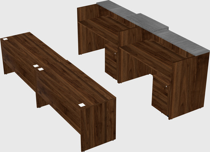 Shared u-shaped reception desks