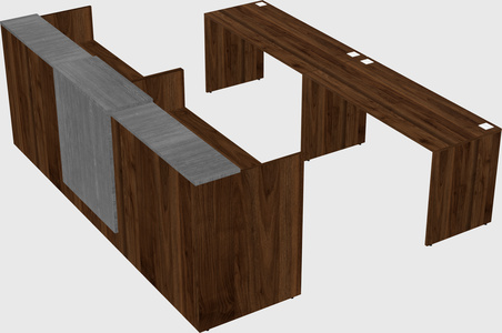 Shared u-shaped reception desks