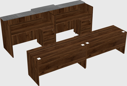 Shared u-shaped reception desks