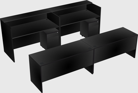 Shared u-shaped reception desks