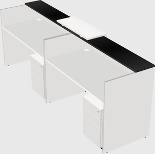 Shared u-shaped reception desks