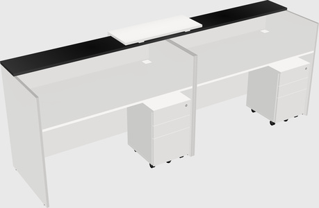 Shared u-shaped reception desks