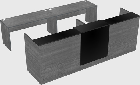 Shared u-shaped reception desks