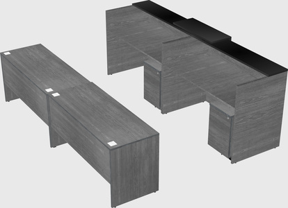 Shared u-shaped reception desks