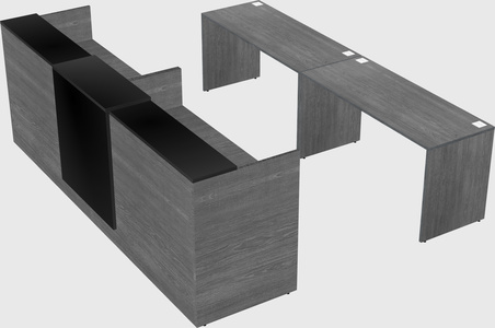 Shared u-shaped reception desks