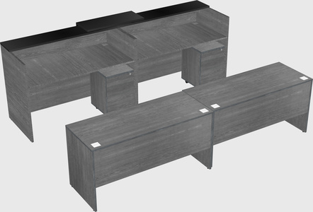 Shared u-shaped reception desks