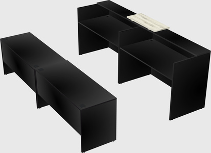 Shared u-shaped reception desks