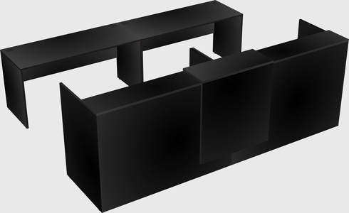 Shared u-shaped reception desks