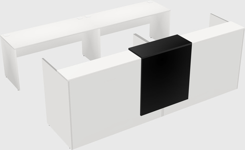Shared u-shaped reception desks