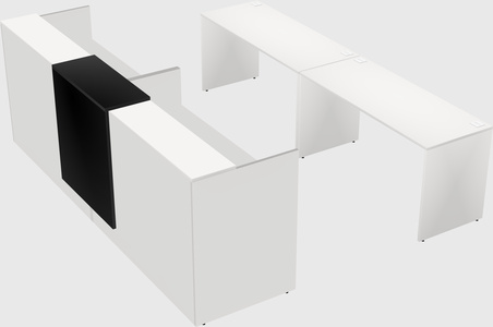 Shared u-shaped reception desks