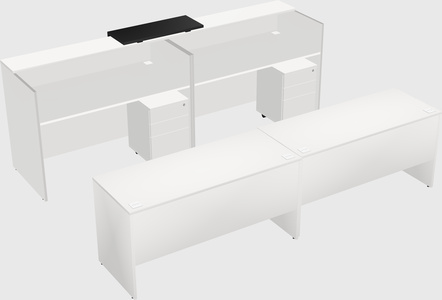 Shared u-shaped reception desks