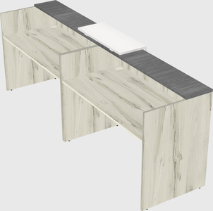 Shared u-shaped reception desks