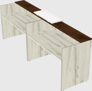 Shared u-shaped reception desks