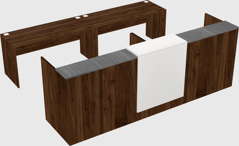 Shared u-shaped reception desks
