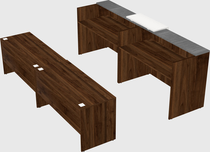 Shared u-shaped reception desks
